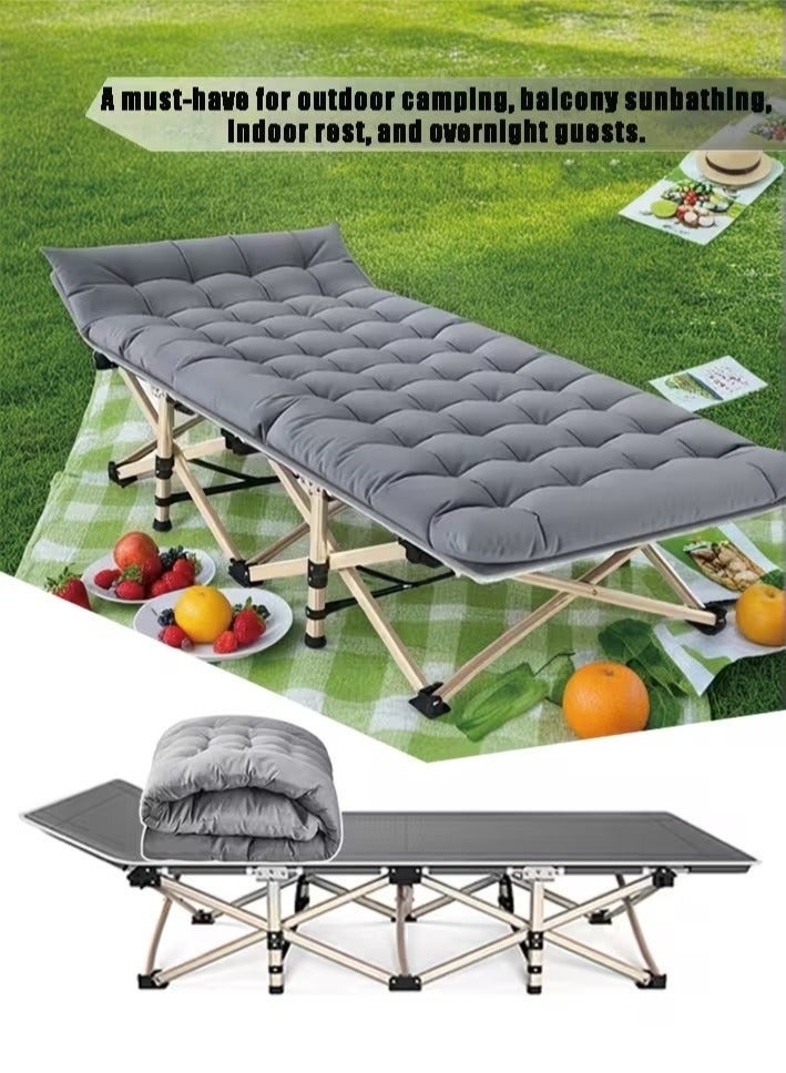 SMART HOME Folding bed 190x71x36 cm with iron base and high quality Oxford cloth, equipped with a non-slip plastic base to ensure extra stability and perfect comfort at all times - Image 2